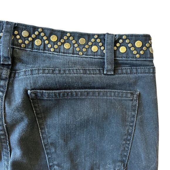 Current/Elliott Stiletto Jeans 27 Black Skinny Low Rise Studded Designer Rocker - Picture 5 of 15